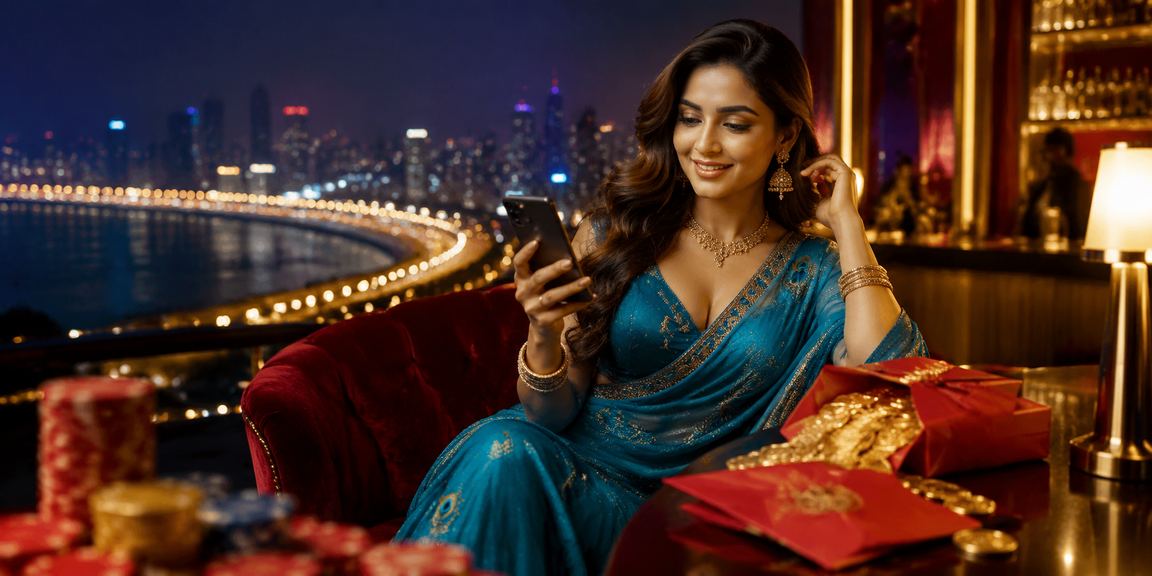 Player enjoying Andar Bahar on mobile during Mumbai evening